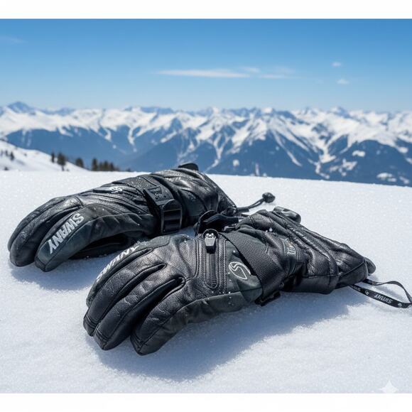 Swany SX-43 X-Cell Leather Ski Gloves Women's Small – Tri-Plex Black Heat Pocket - Picture 4 of 5